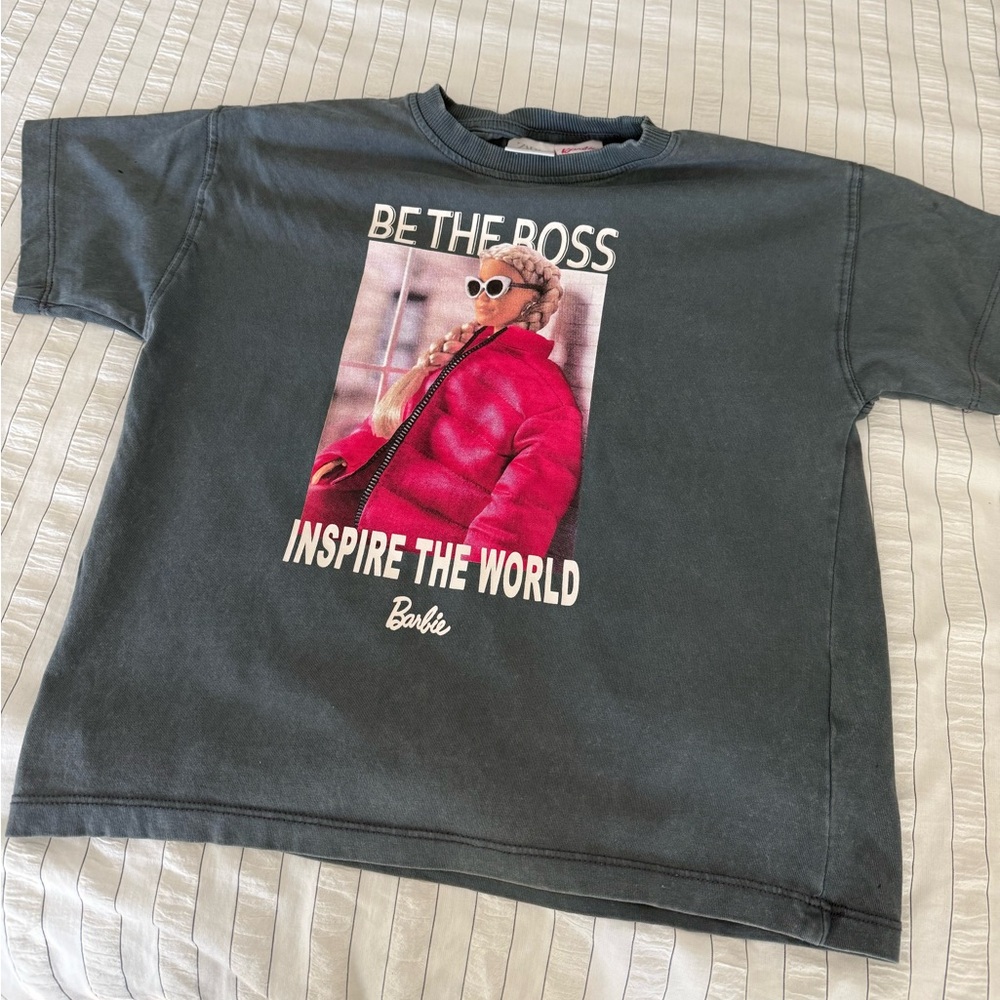 Zara Barbie Kids Tee - Black with Pink Graphic